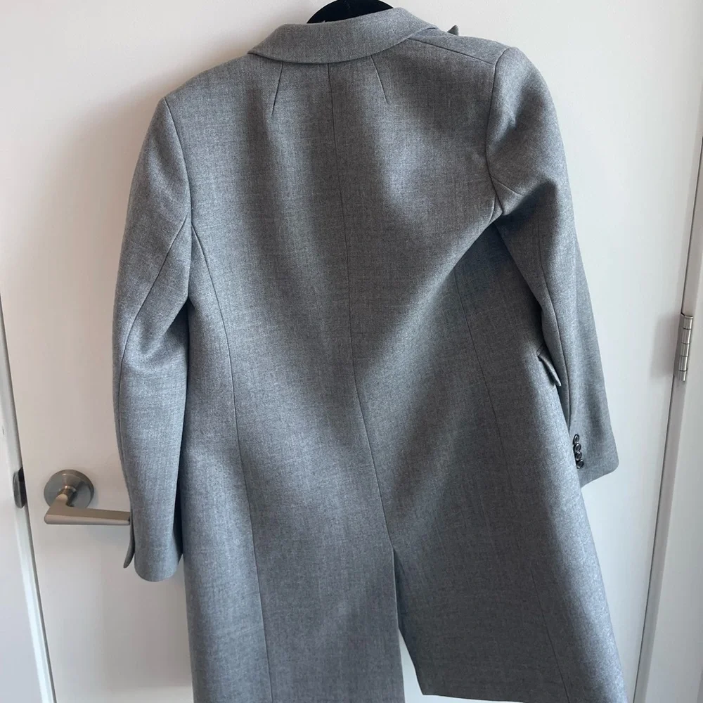 J. Crew Light Gray Single-Button Pea Coat - Picture 8 of 9